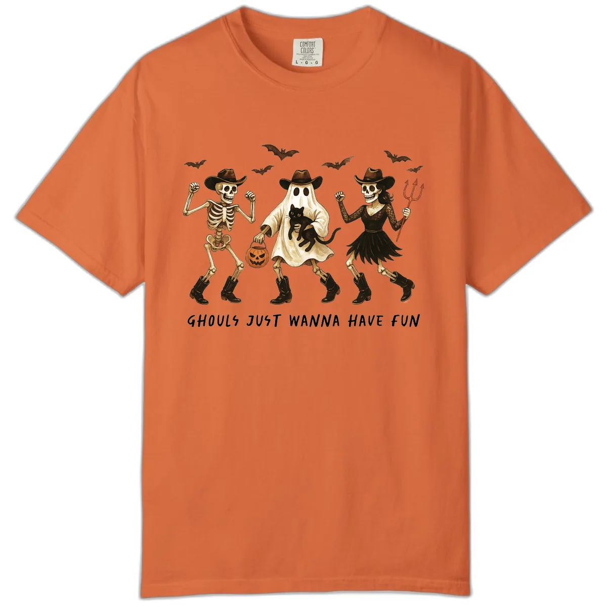 Ghouls Just Wanna Have Fun Halloween Comfort Color in Burnt Orange