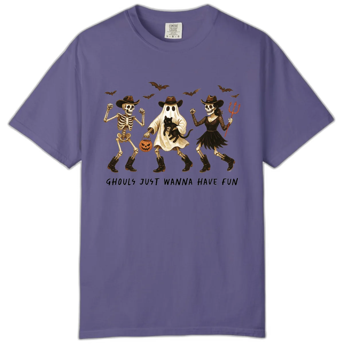 Ghouls Just Wanna Have Fun Halloween Comfort Color in Grape