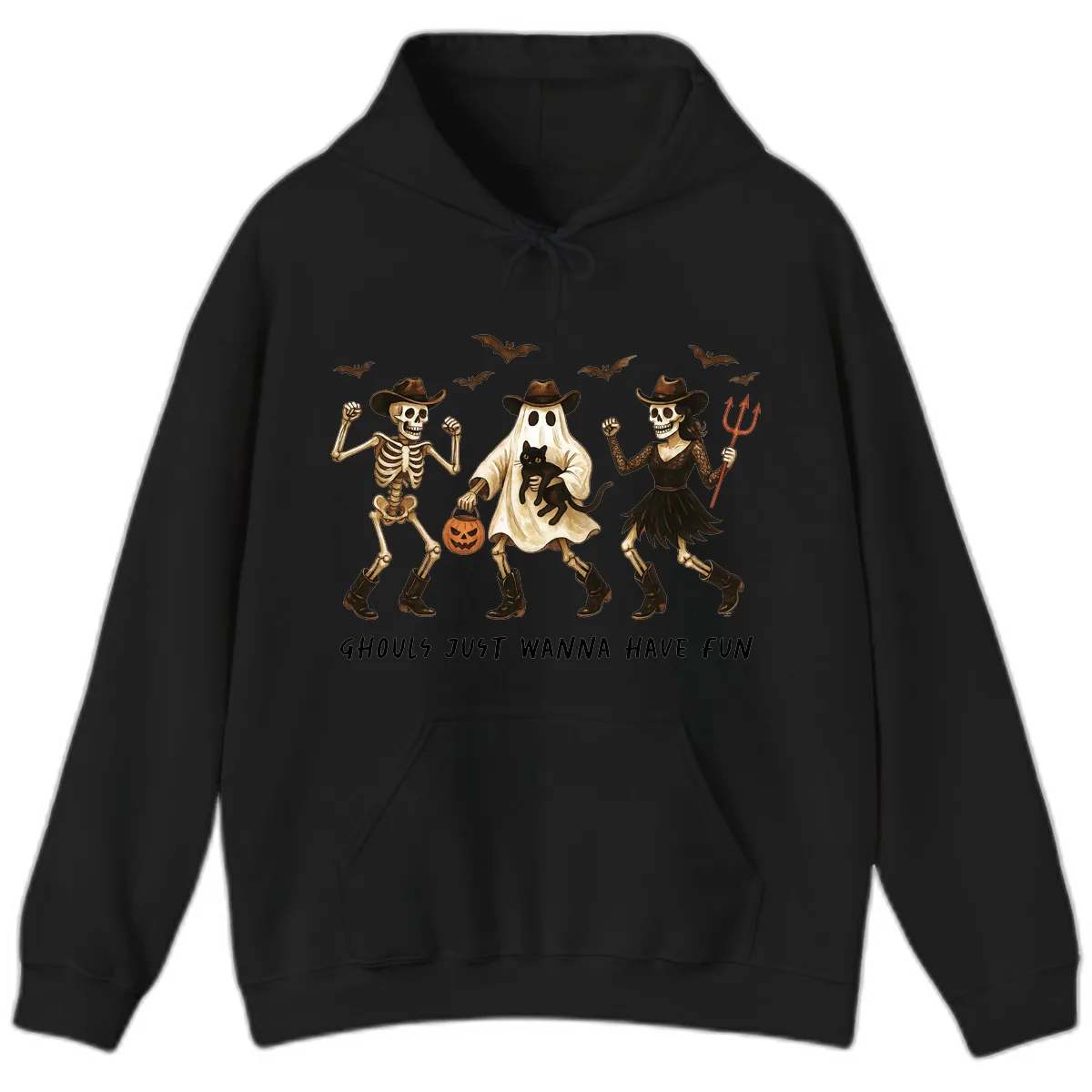 Ghouls Just Wanna Have Fun Halloween Hoodie in Black
