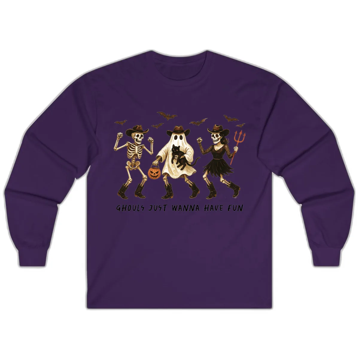 Ghouls Just Wanna Have Fun Halloween Long Sleeve in Purple