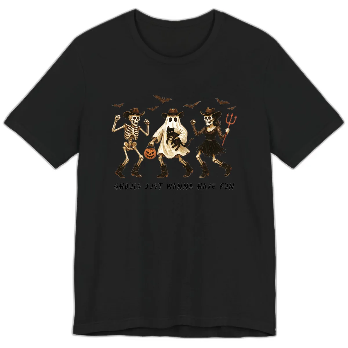 Ghouls Just Wanna Have Fun Halloween Premium T-Shirt in Black