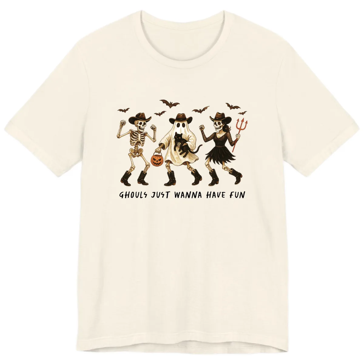 Ghouls Just Wanna Have Fun Halloween Premium T-Shirt in Natural