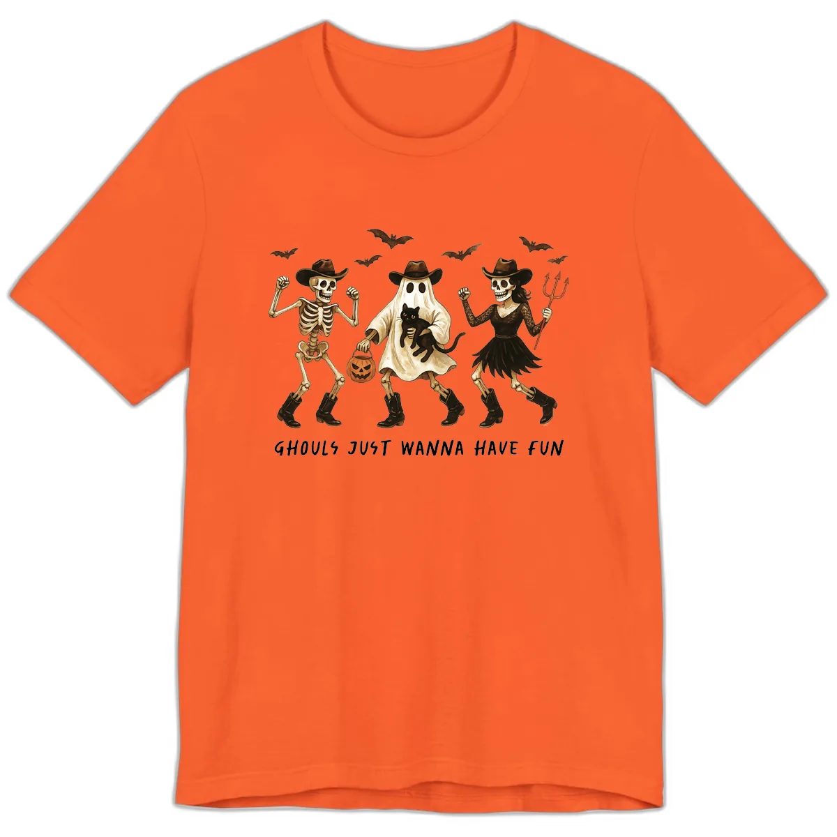 Ghouls Just Wanna Have Fun Halloween Premium T-Shirt in Orange
