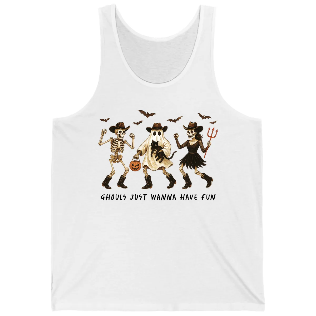Ghouls Just Wanna Have Fun Halloween Tank in White
