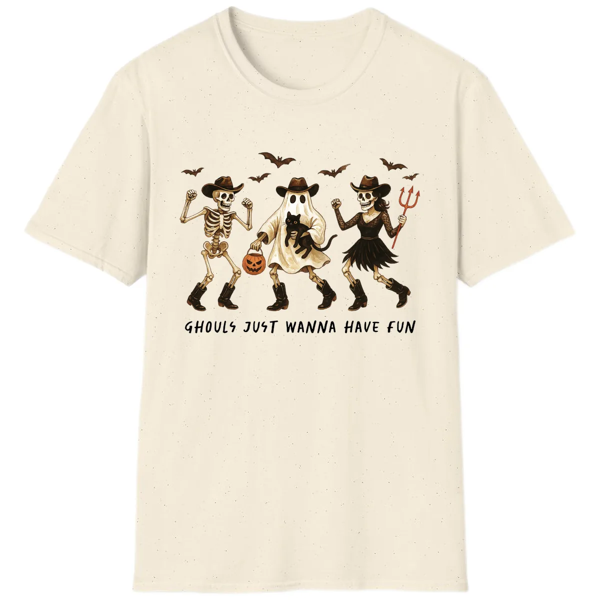Ghouls Just Wanna Have Fun Halloween T-Shirt in Natural