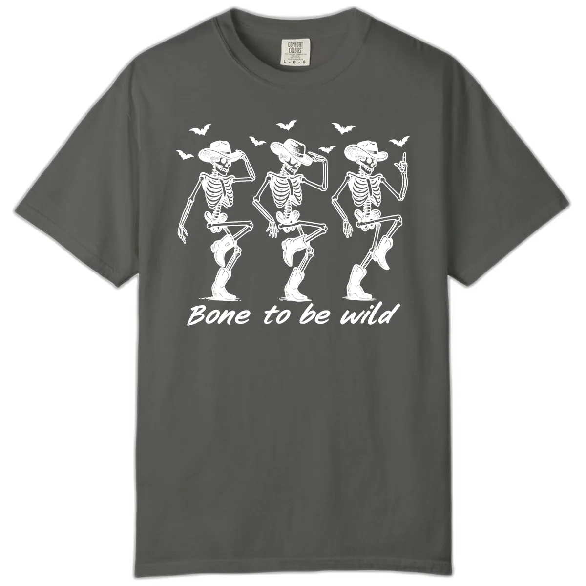 Bone To Be Wild Skeleton Cowboy Dance Comfort Color in Pepper