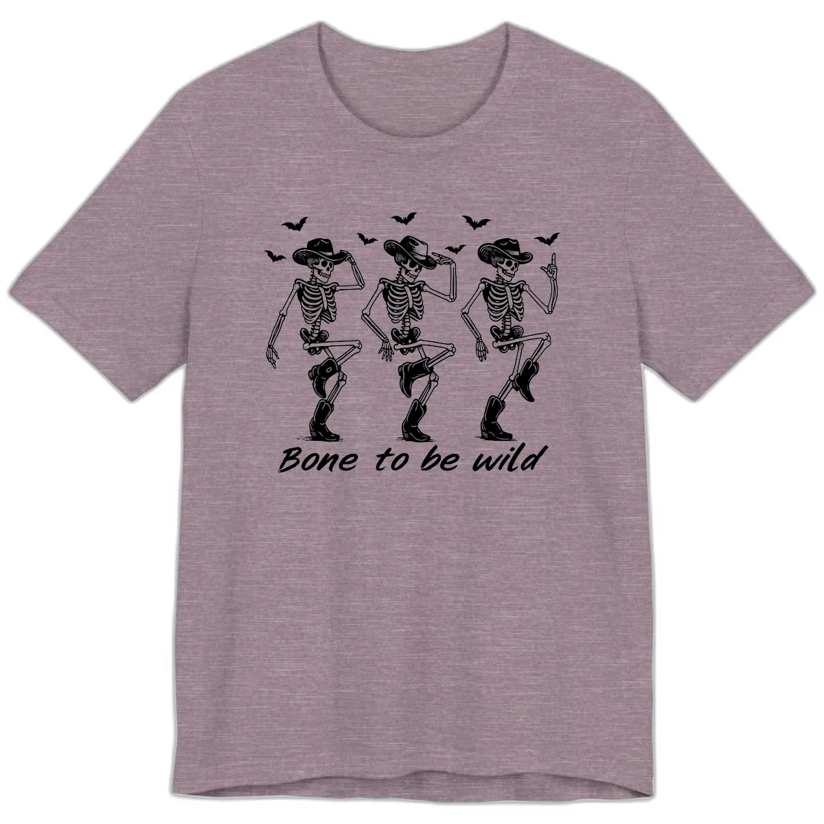 Bone To Be Wild Skeleton Cowboy Dance Premium T-Shirt in Heather Purple