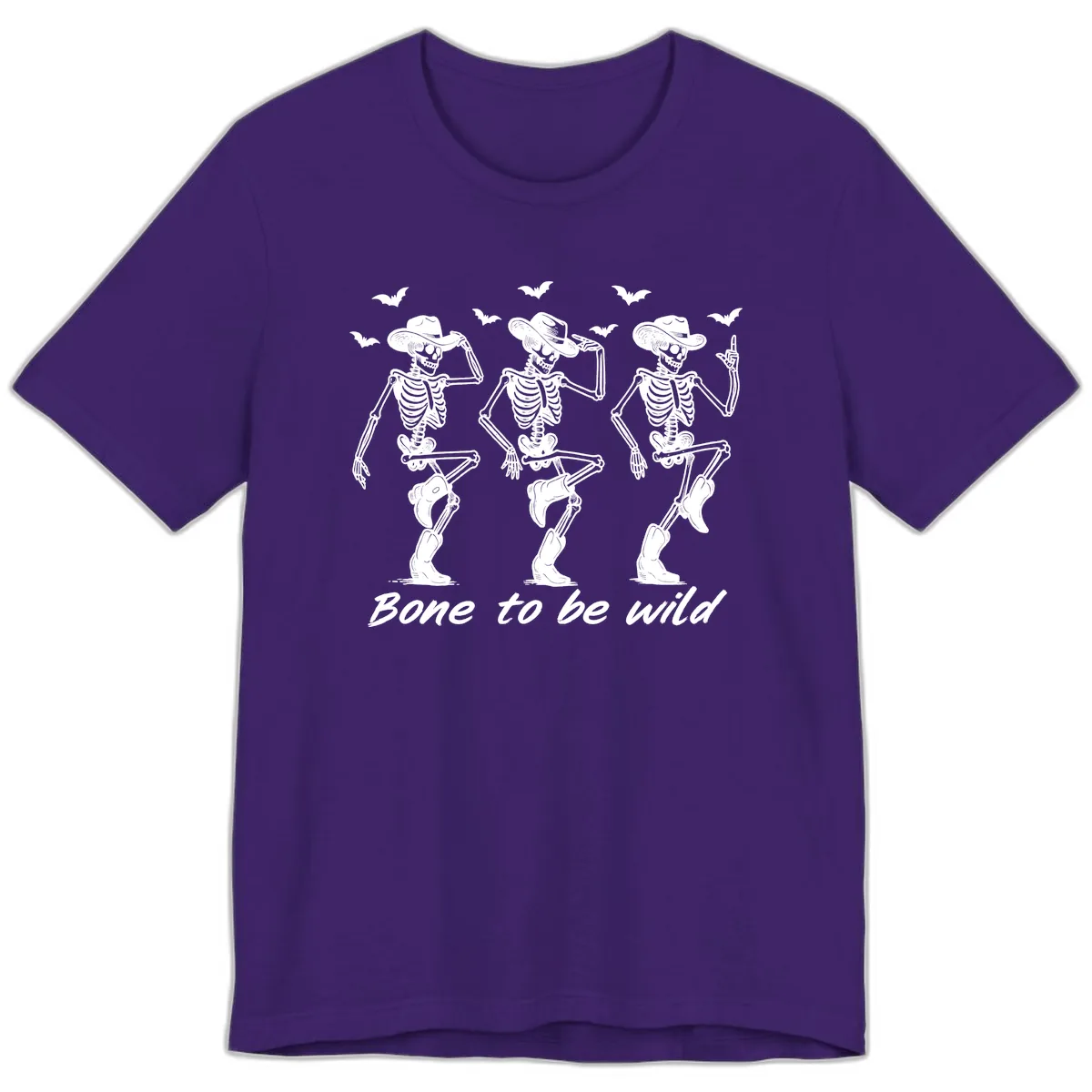 Bone To Be Wild Skeleton Cowboy Dance Premium T-Shirt in Team Purple