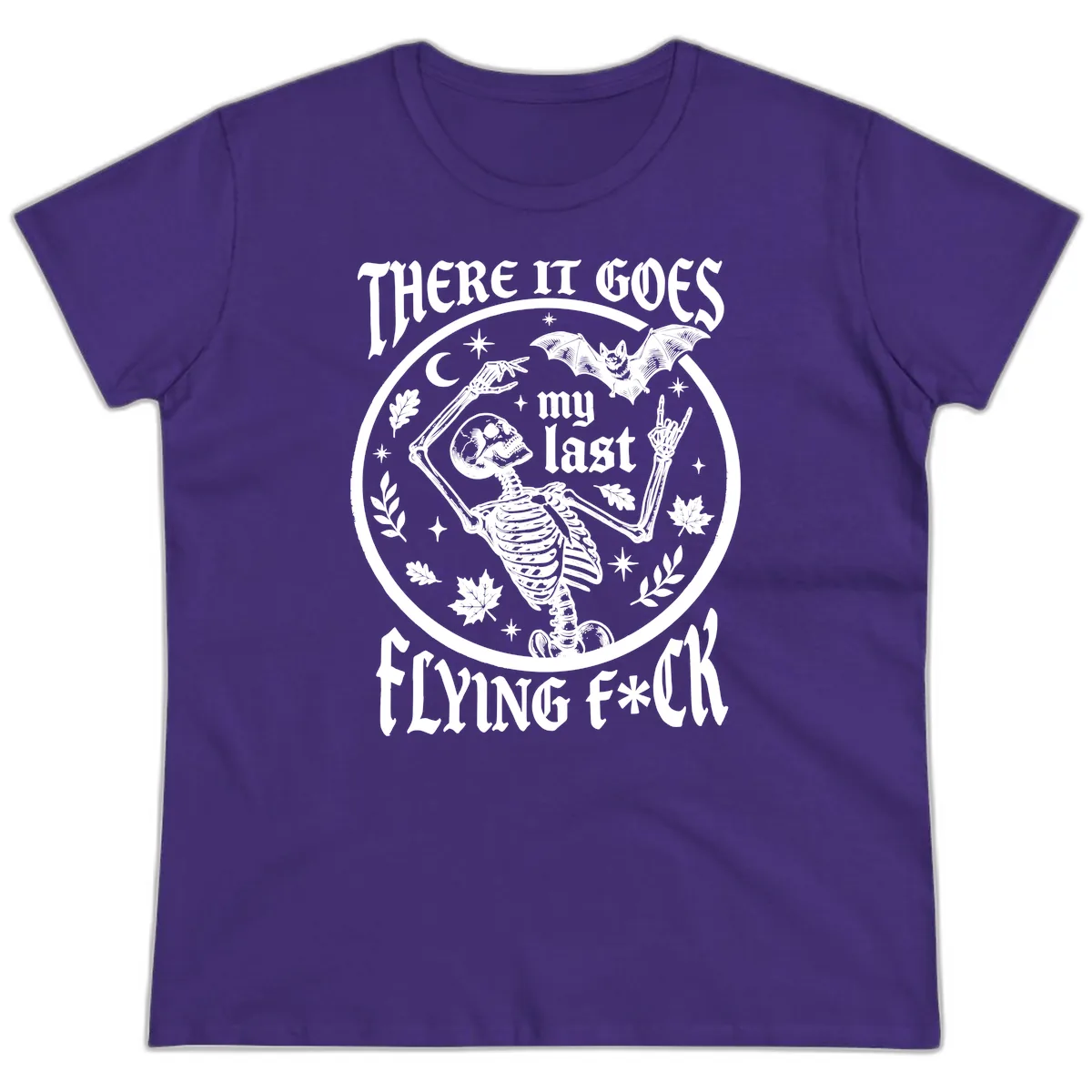 There It Goes My Last Flying Fuck Ladies Tee in Purple