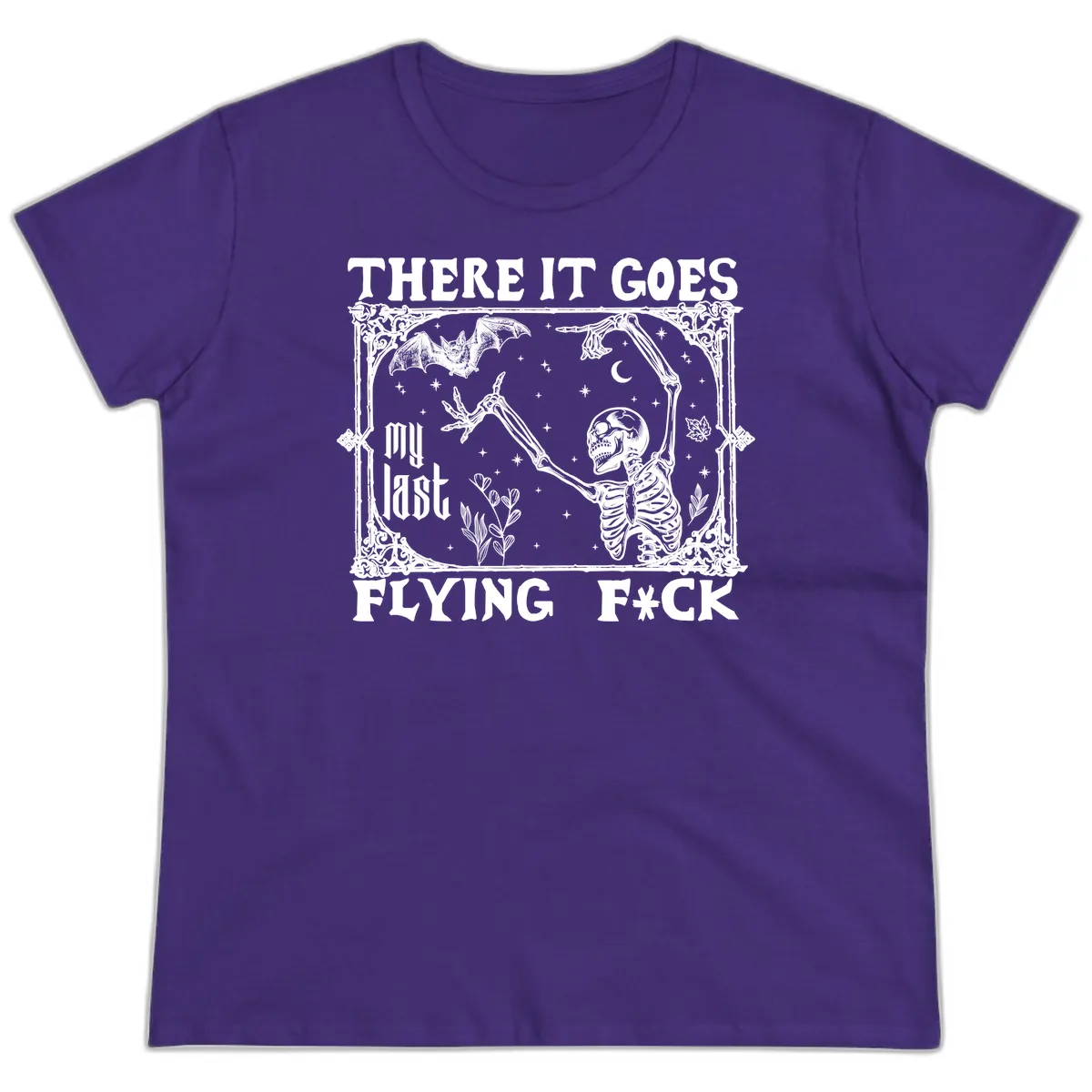 There It Goes My Last Flying Fck Ladies Tee in Purple