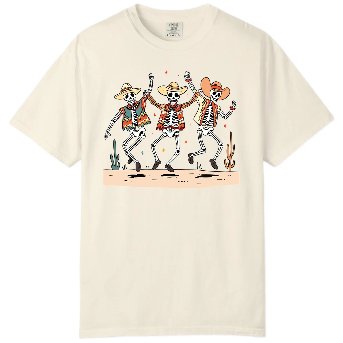 Dancing Skeletons Fiesta Comfort Color in Ivory