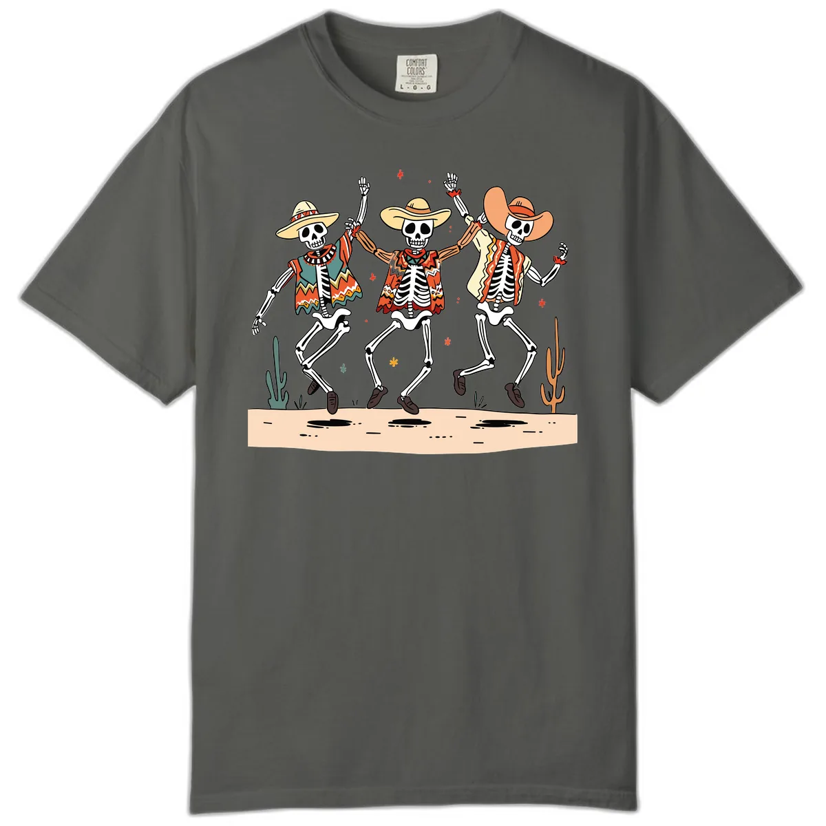 Dancing Skeletons Fiesta Comfort Color in Pepper