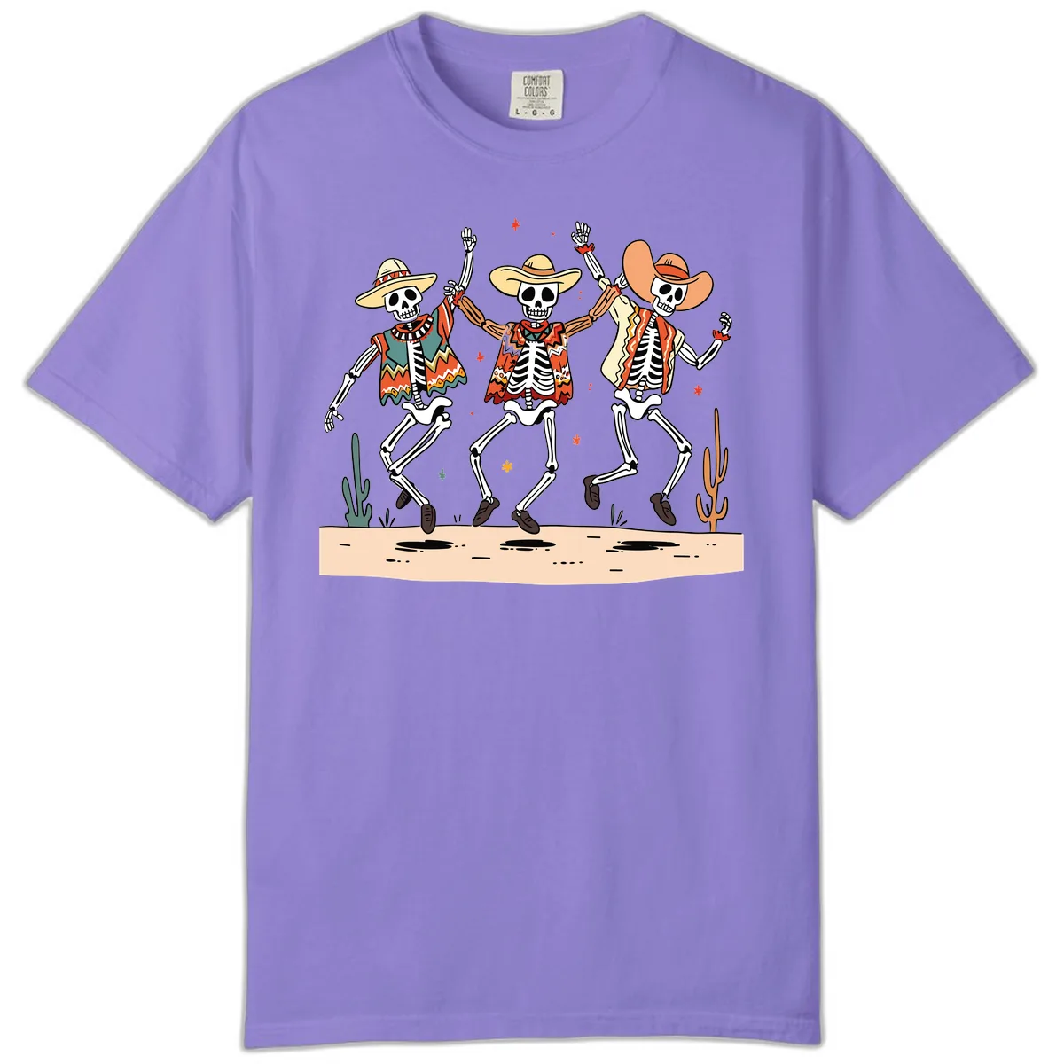 Dancing Skeletons Fiesta Comfort Color in Violet