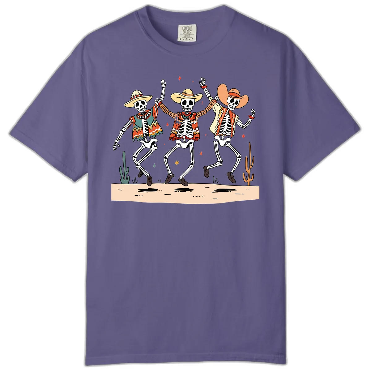 Dancing Skeletons Fiesta Comfort Color in Grape