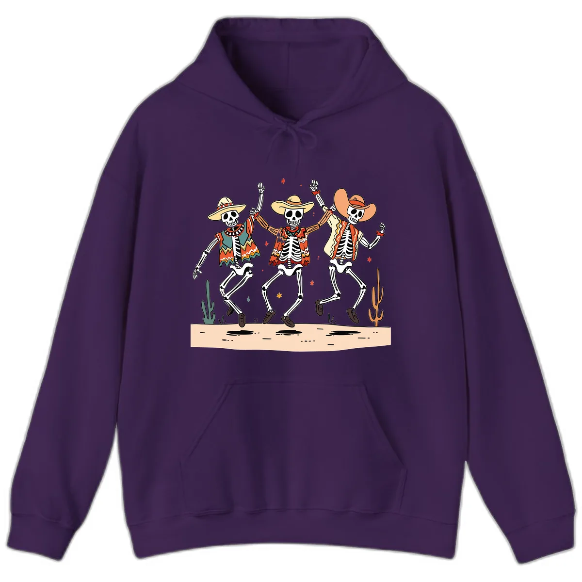 Dancing Skeletons Fiesta Hoodie in Purple