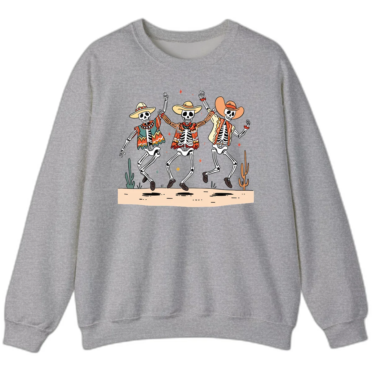 Dancing Skeletons Fiesta Sweatshirt in Sport Grey