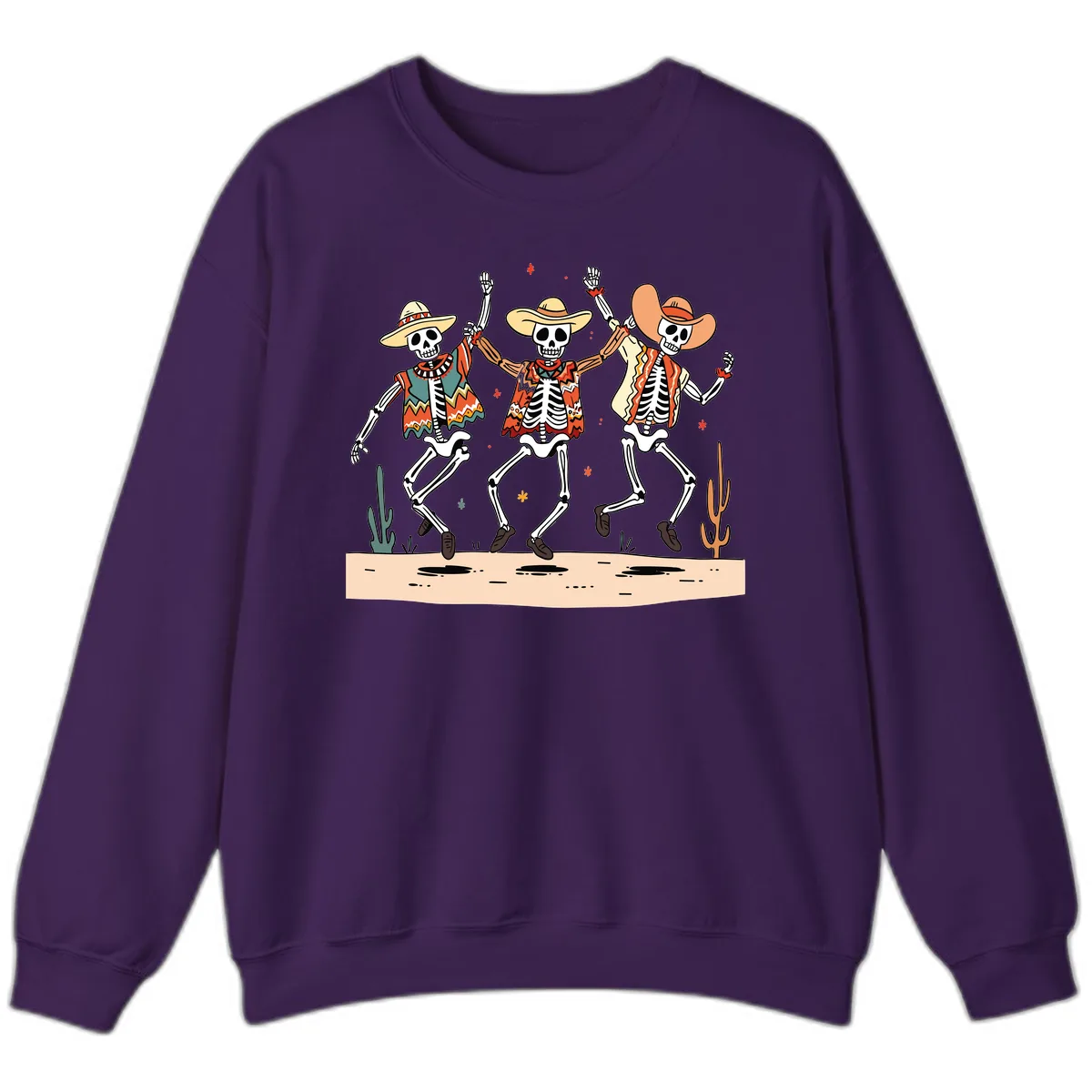 Dancing Skeletons Fiesta Sweatshirt in Purple