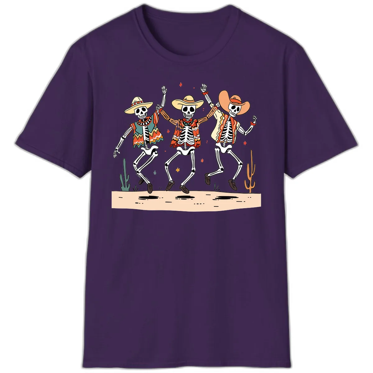 Dancing Skeletons Fiesta T-Shirt in Purple