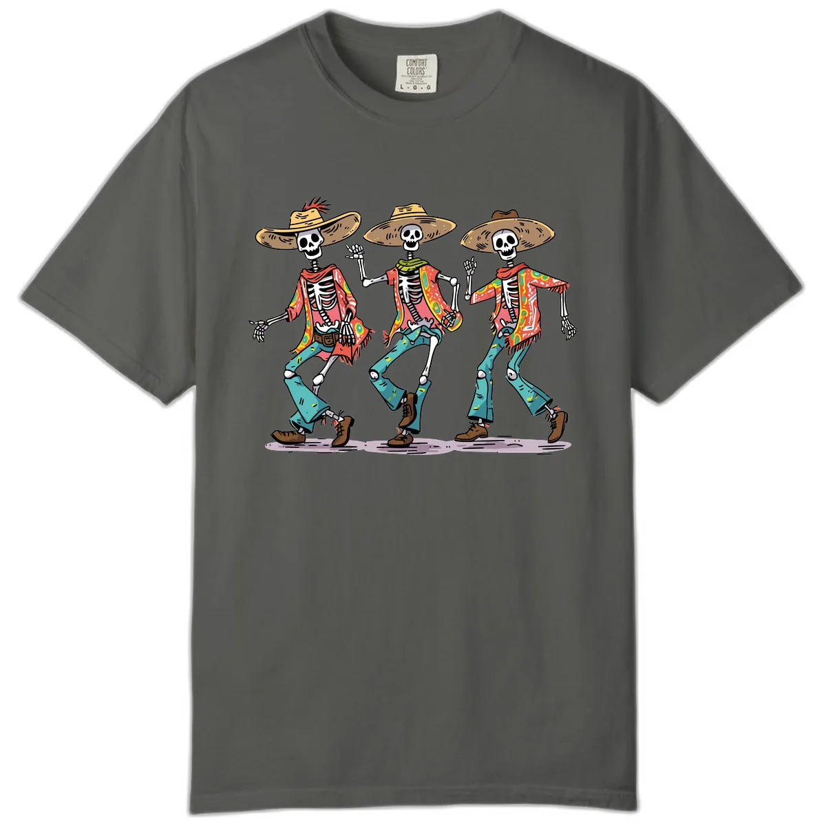 Dancing Skeletons Fiesta Style Comfort Color in Pepper