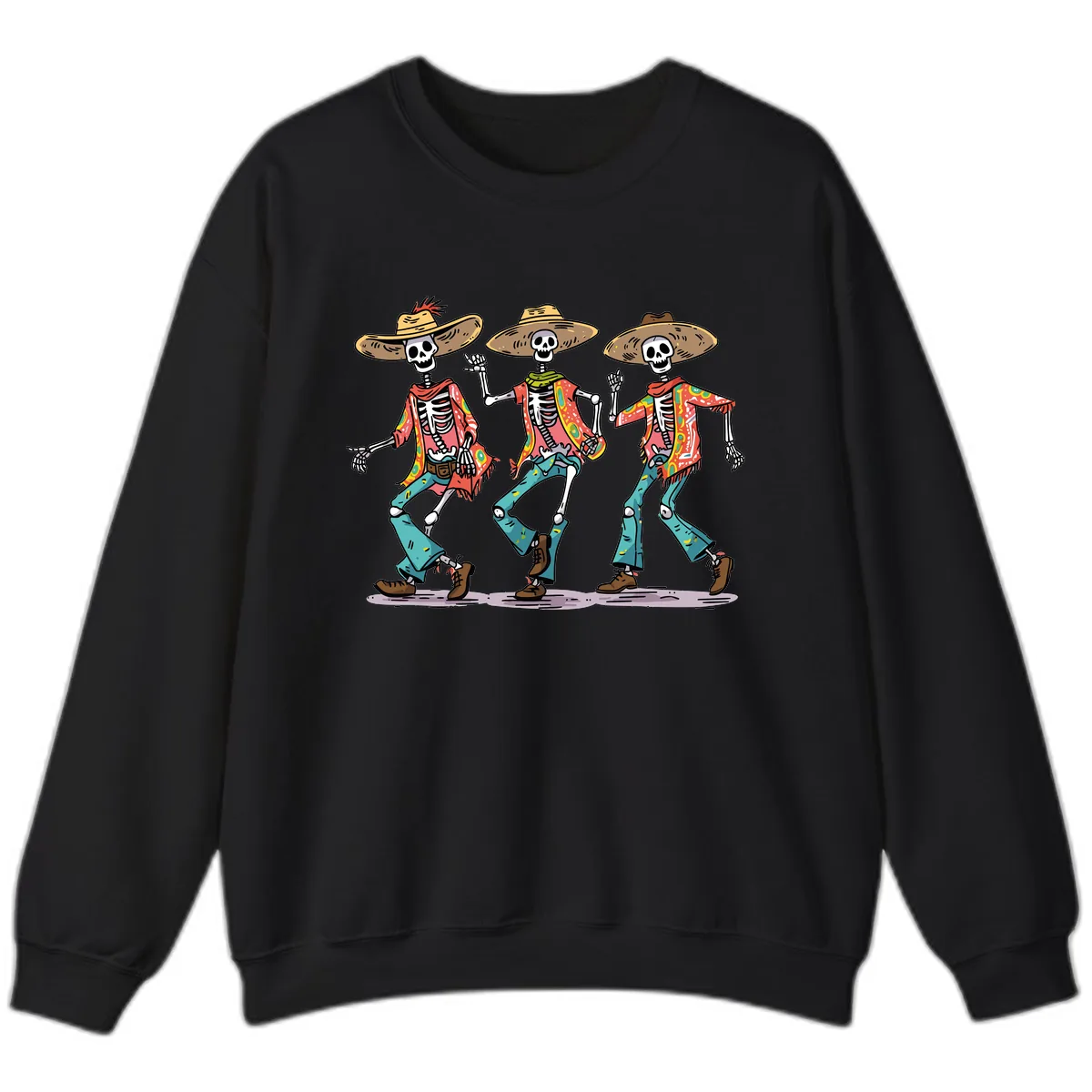 Dancing Skeletons Fiesta Style Sweatshirt in Black