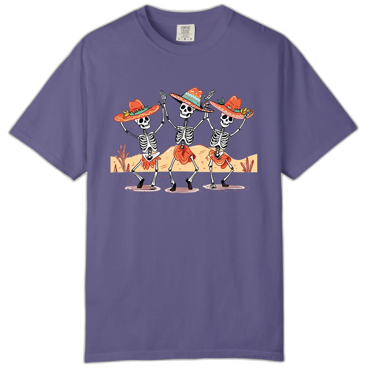 Dancing Skeletons Fiesta Comfort Color in Grape