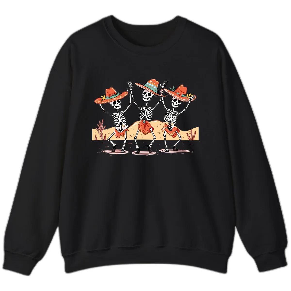 Dancing Skeletons Fiesta Sweatshirt in Black