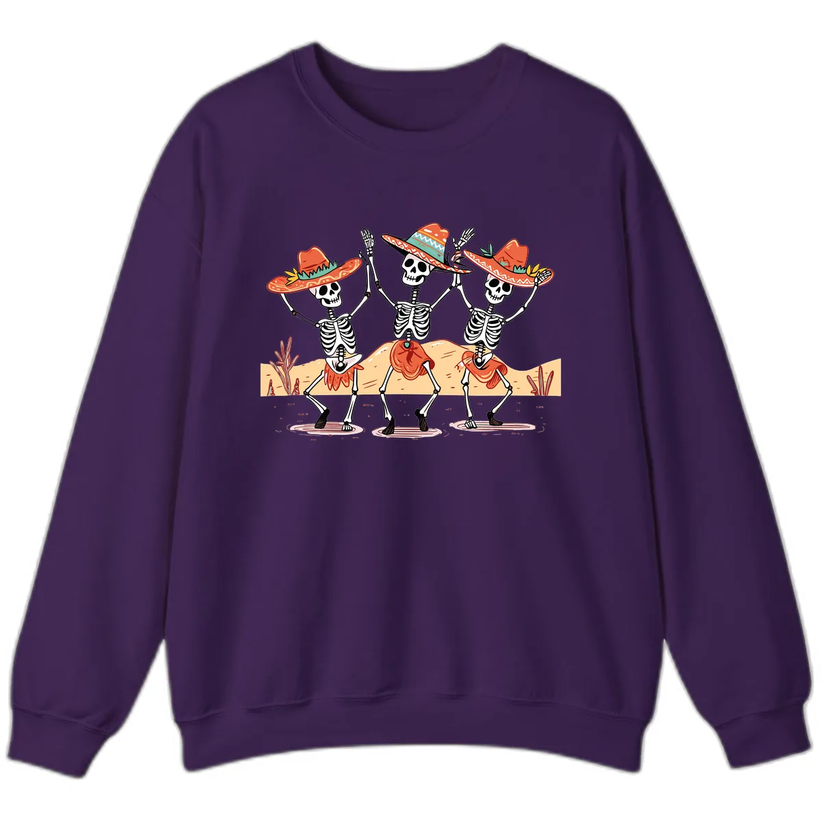 Dancing Skeletons Fiesta Sweatshirt in Purple