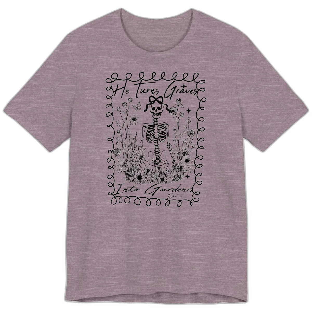He Turns Graves Into Gardens Design Premium T-Shirt in Heather Purple