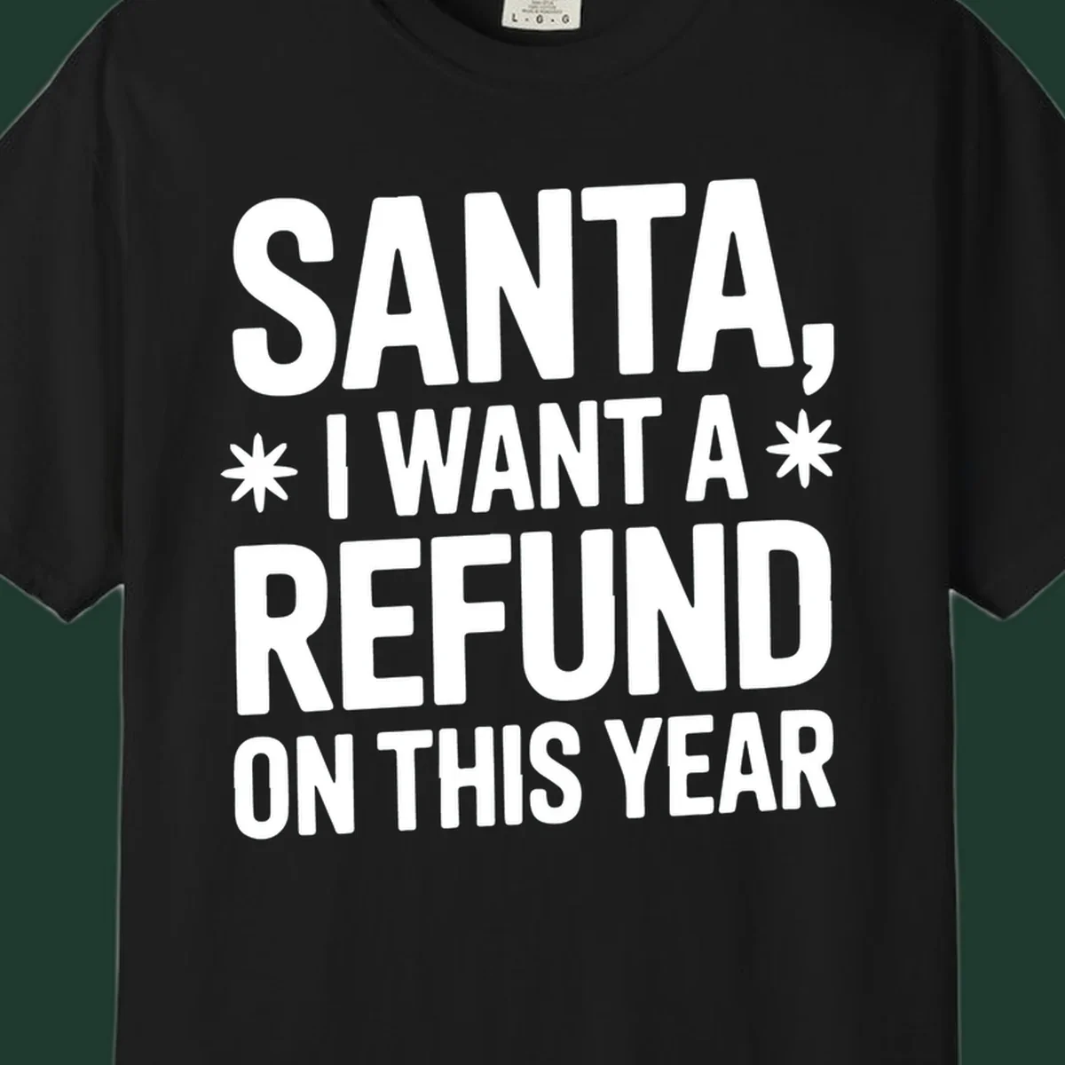 Santa refund on this year typography design.