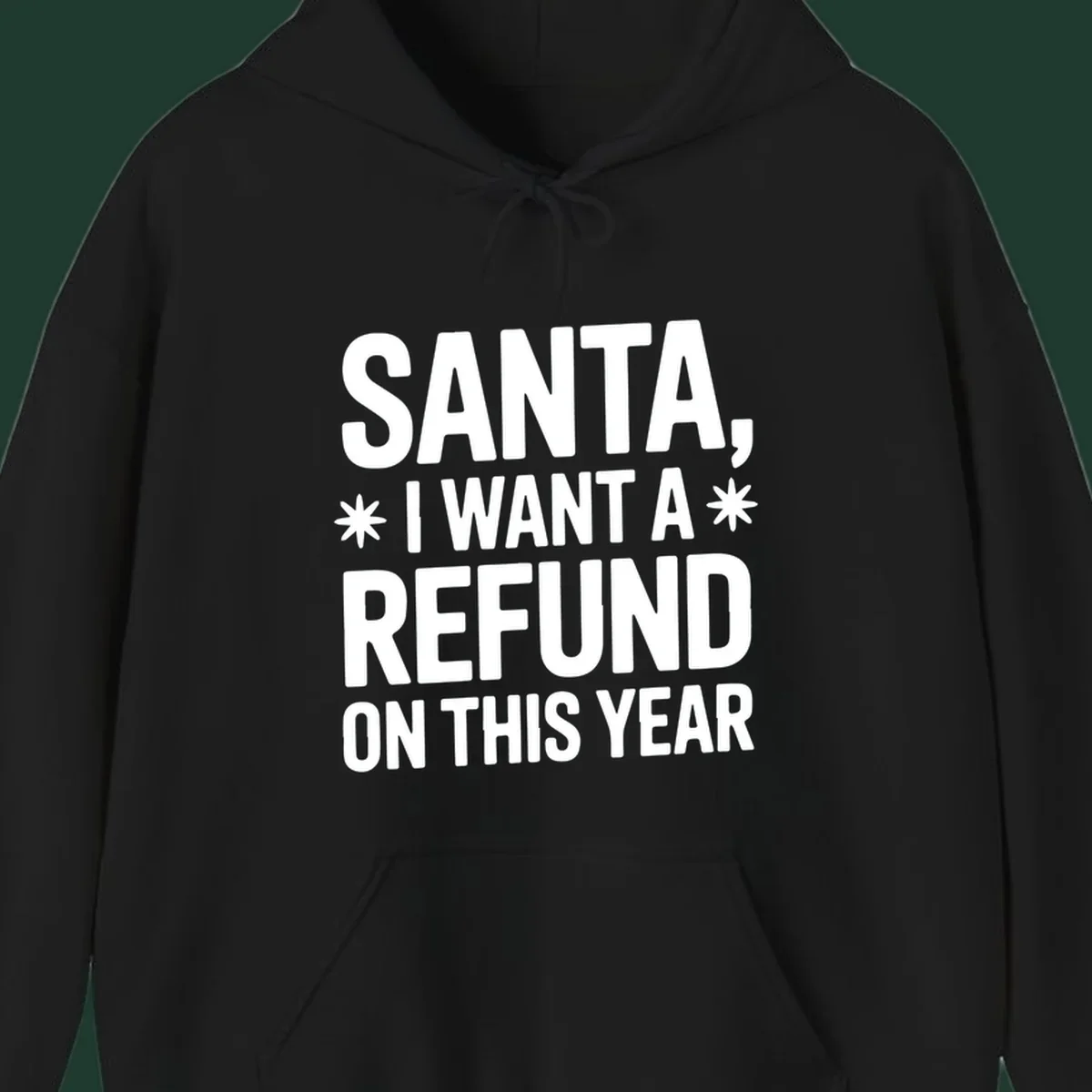Santa refund on this year typography design.