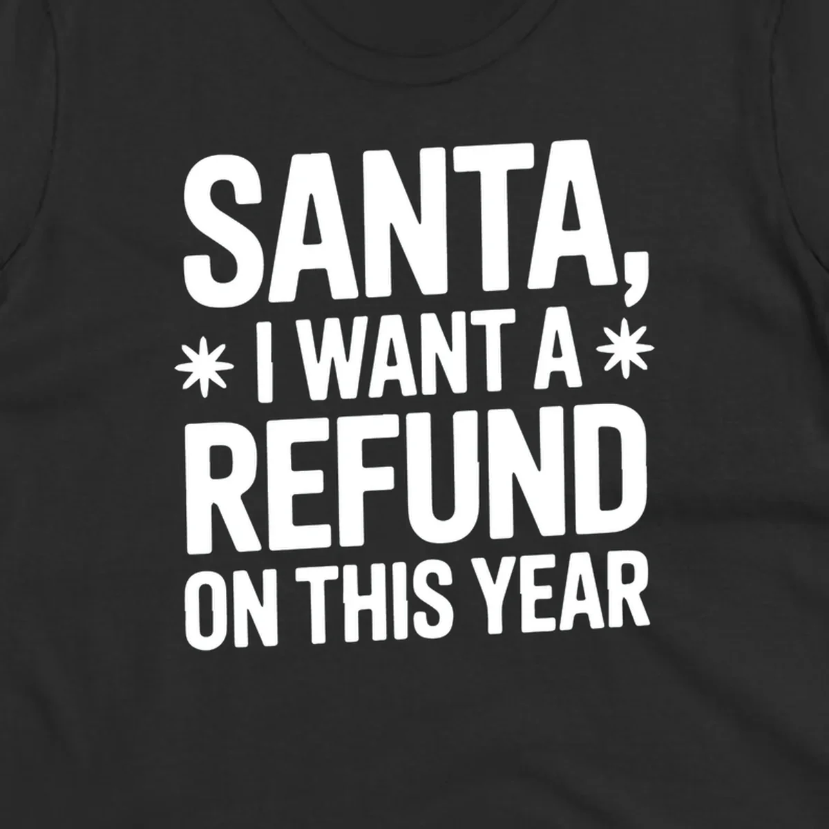 Santa refund on this year typography design.