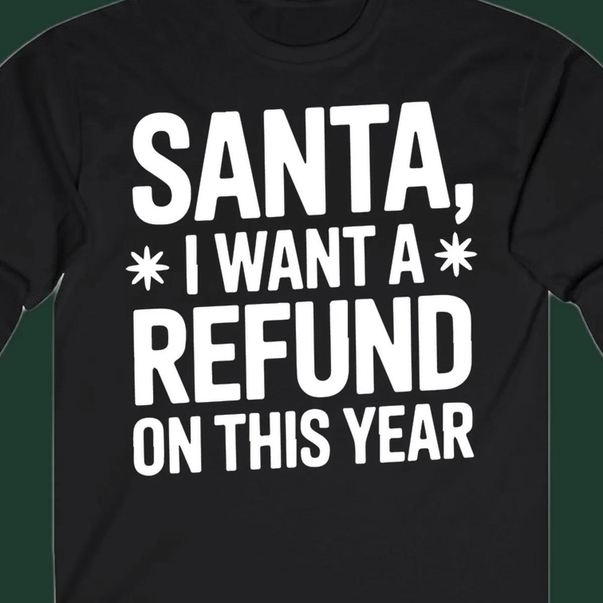Santa refund on this year typography design.
