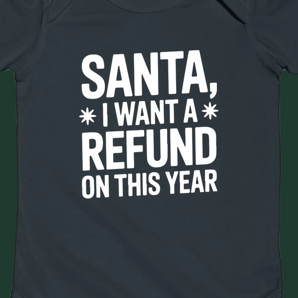 Santa refund on this year typography design.