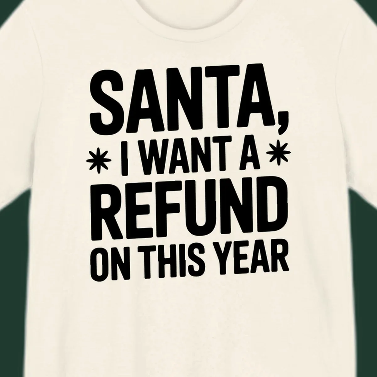 Santa refund on this year typography design.