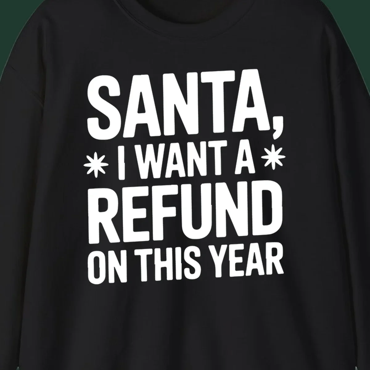 Santa refund on this year typography design.