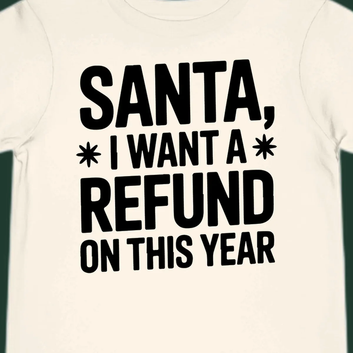 Santa refund on this year typography design.