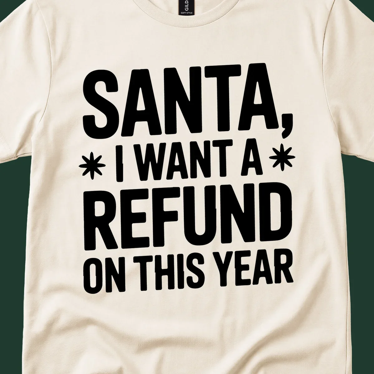 Santa refund on this year typography design.