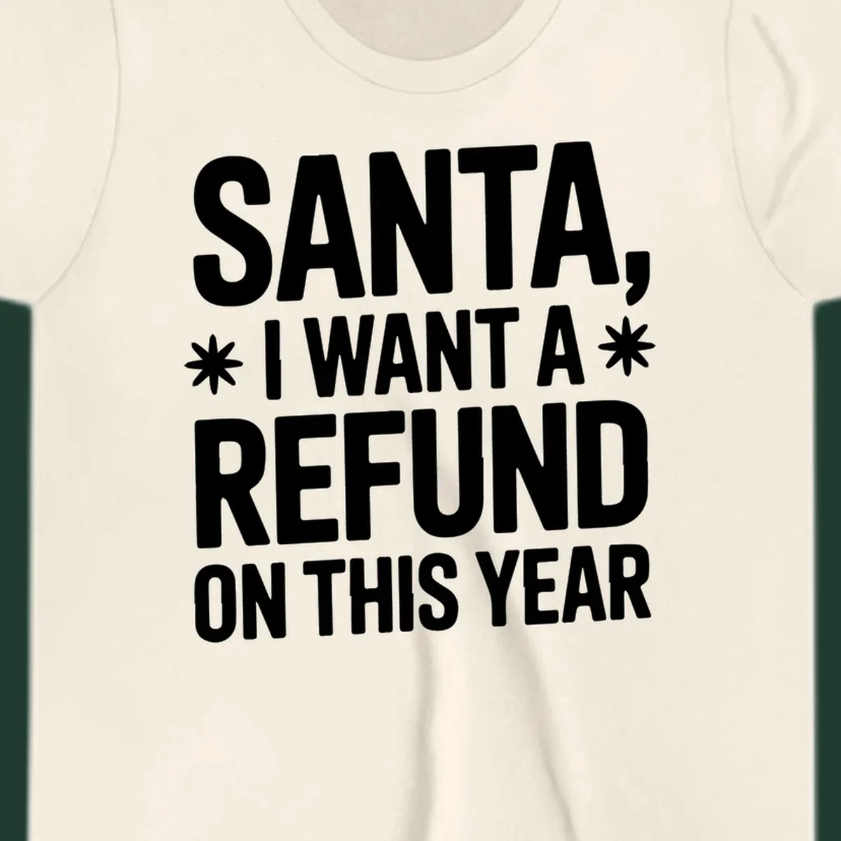 Santa refund on this year typography design.