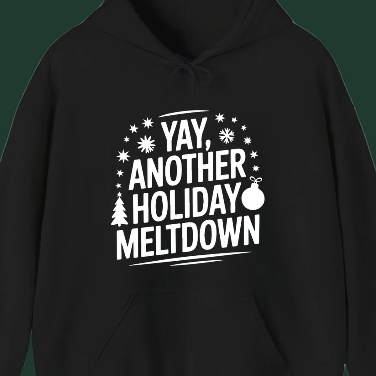 Yay, Another Holiday Meltdown text with christmas graphics. holiday-meltdown-quote.