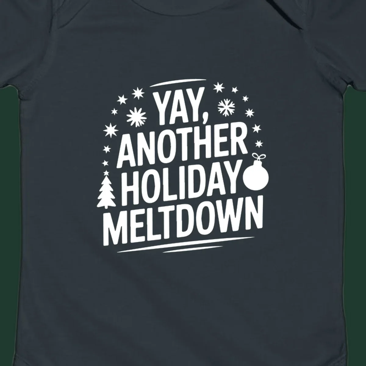 Yay, Another Holiday Meltdown text with christmas graphics. holiday-meltdown-quote.