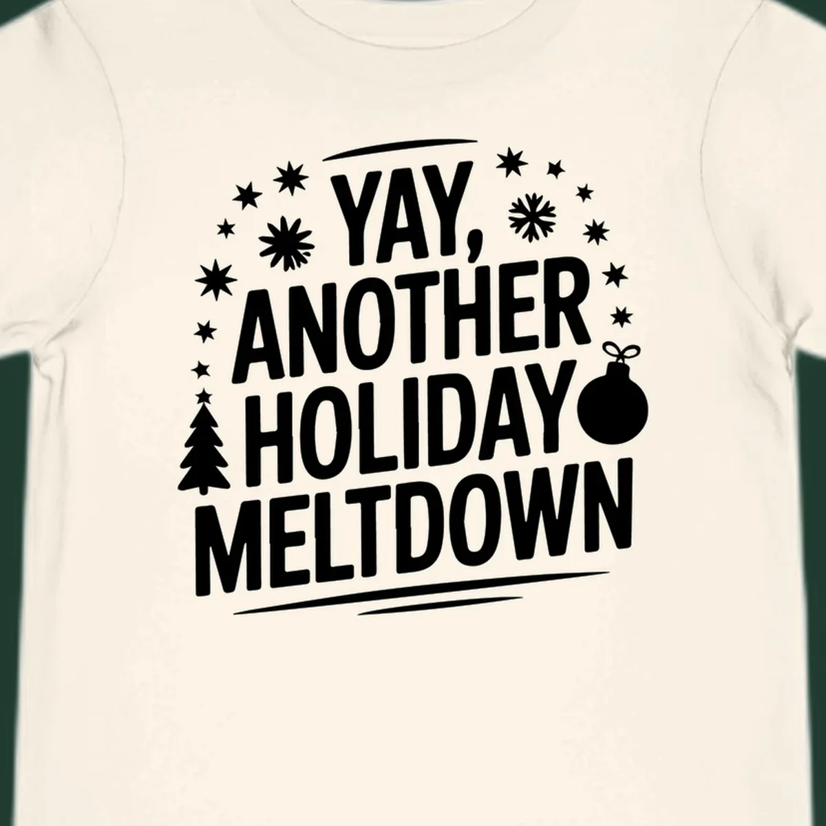 Yay, Another Holiday Meltdown text with christmas graphics. holiday-meltdown-quote.