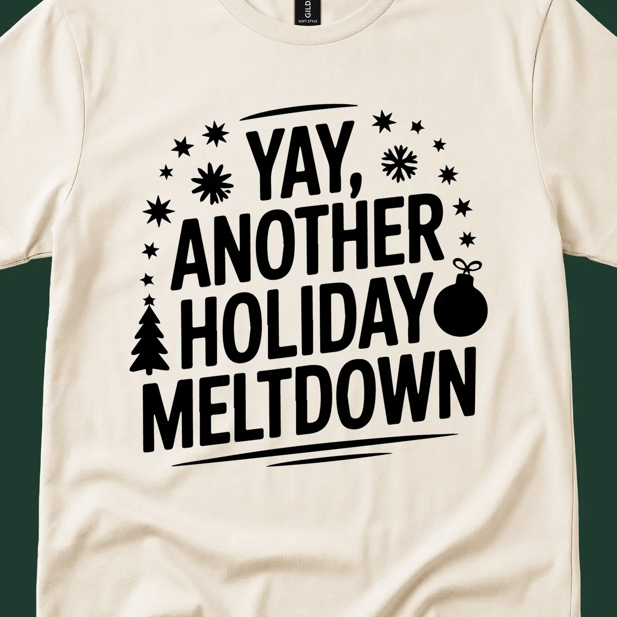 Yay, Another Holiday Meltdown text with christmas graphics. holiday-meltdown-quote.