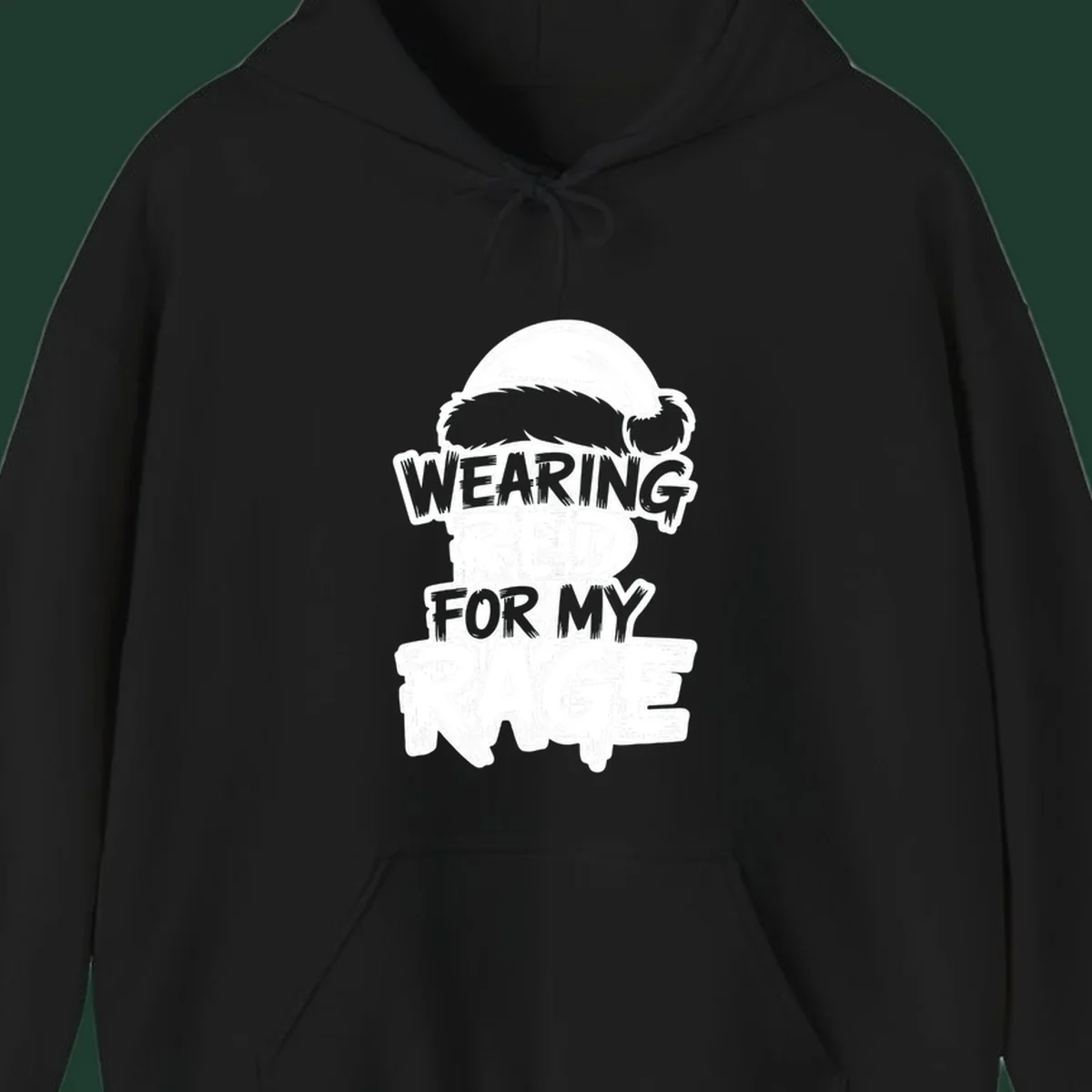 Wearing red for my rage graphic tee with Santa hat and distressed lettering.