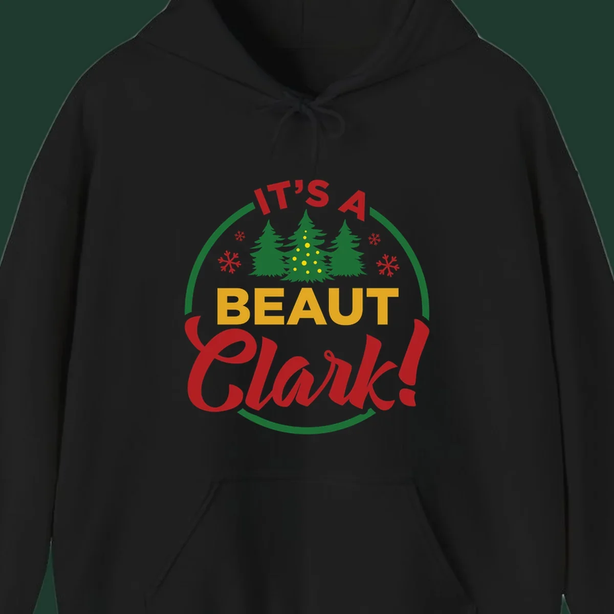 Its A Beaut Clark Christmas design with text and holiday illustrations.
