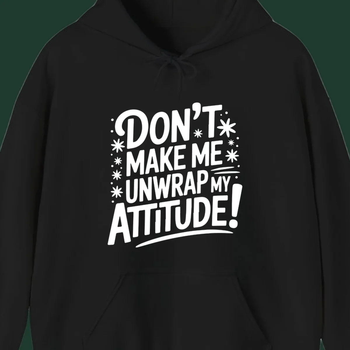 Attitude warning typography graphic tee with bold white text.