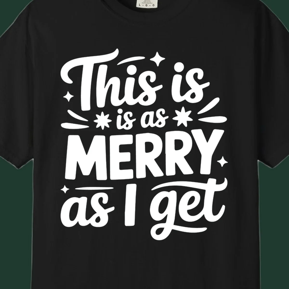 This is as merry as I get typography design with stars and swirls.
