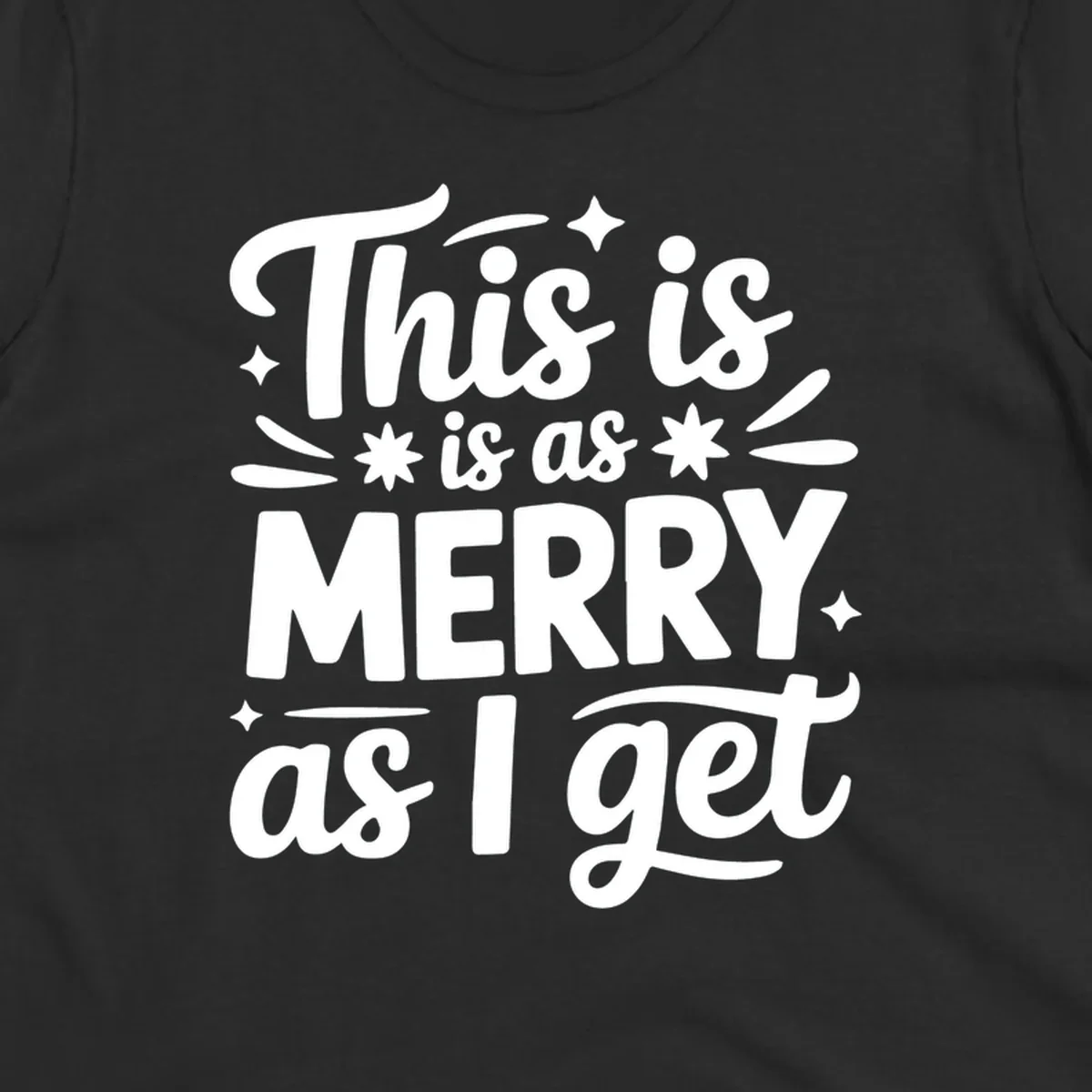 This is as merry as I get typography design with stars and swirls.