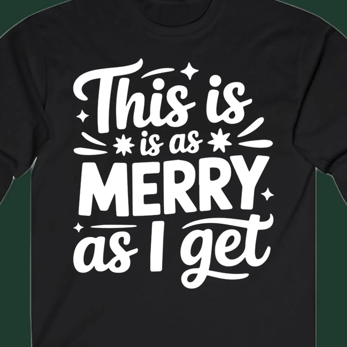 This is as merry as I get typography design with stars and swirls.
