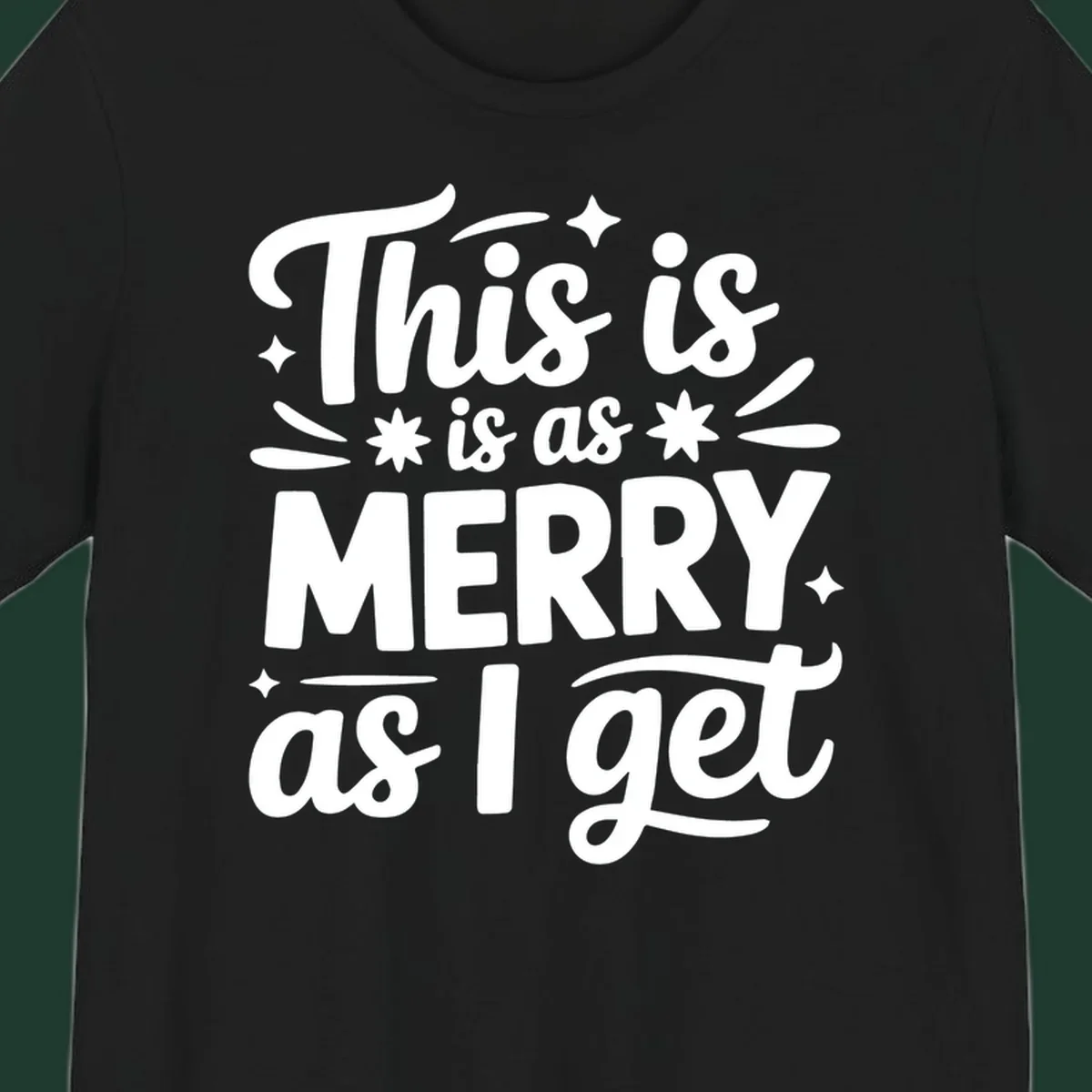 This is as merry as I get typography design with stars and swirls.
