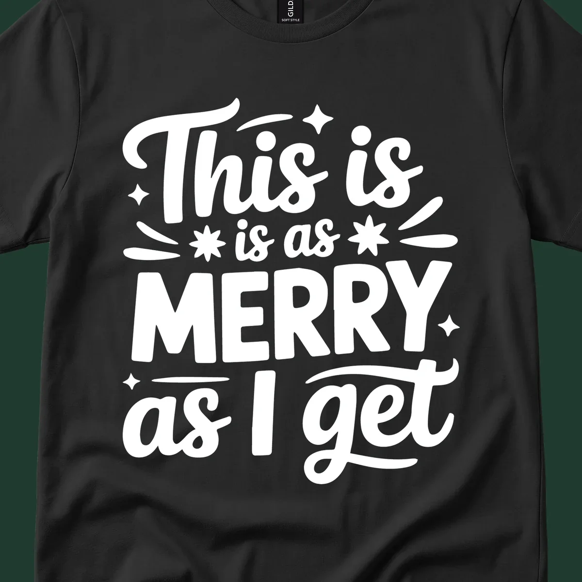 This is as merry as I get typography design with stars and swirls.